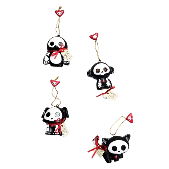 Set of 4 Skelanimals Christmas Ornaments Vintage 2007 - Picture 3 of 15